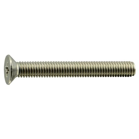 Midwest Fastener M5-0.80 x 40 mm Phillips Flat Machine Screw, Plain A2 Stainless Steel, 100 PK 55107
